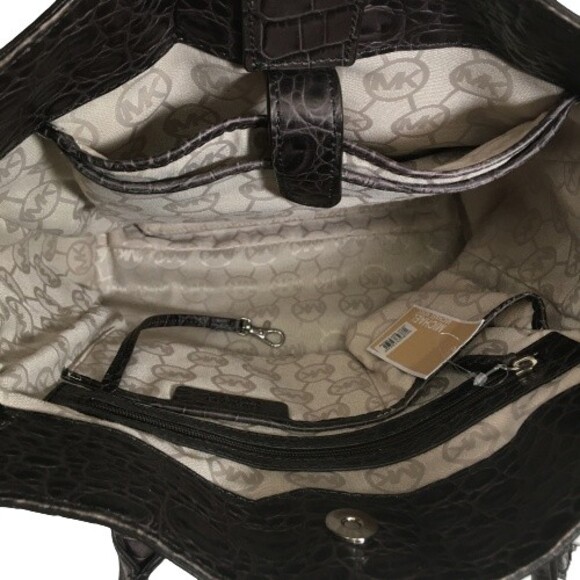 Michael Kors Hamilton Multifunction Tote Large Charcoal Croc Leather MRP $398 - Picture 10 of 16